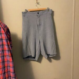 Gray Flat Front Casual Shorts